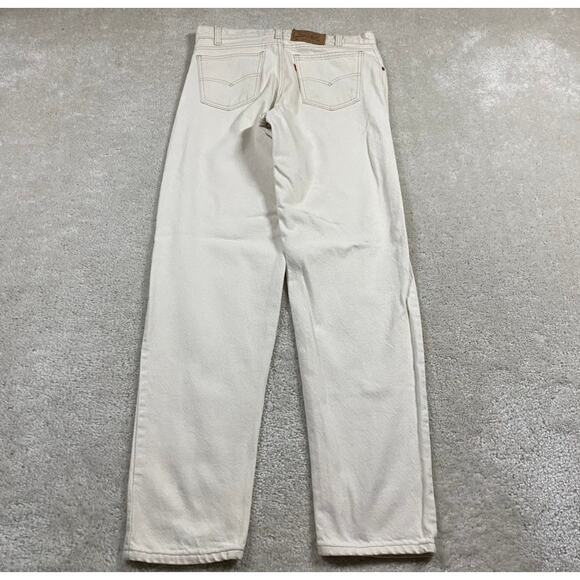 VTG Levi's 550 Jeans Mens 34x34* White Straight Leg 90s USA Grunge Orange Tab - Picture 1 of 10